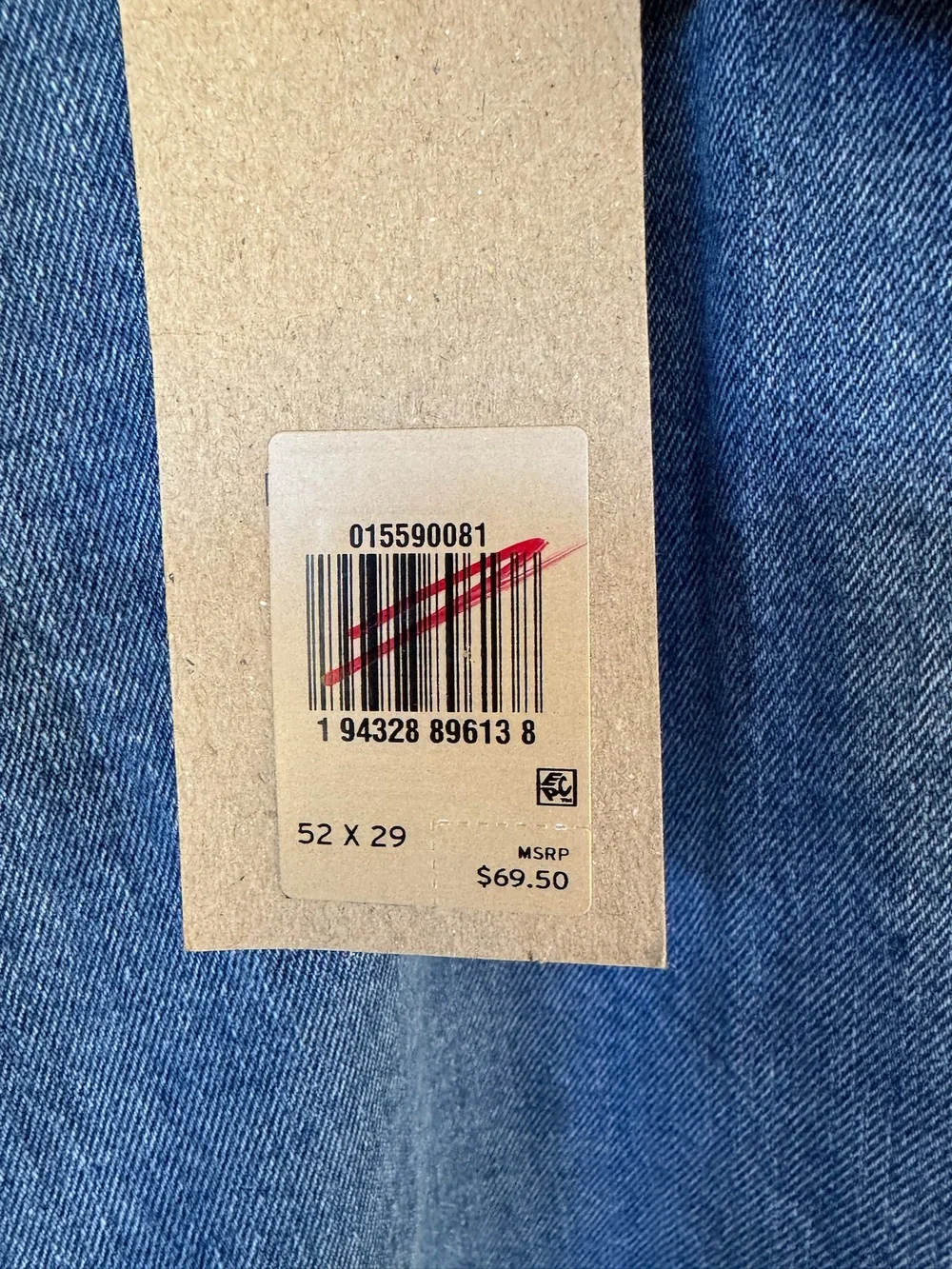 Levis 559 Relaxed Straight 52x29 Stretch-NWT